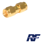 RF INDUSTRIES,LTD RSA-3403-1 – Adaptador RF Tipo Barril / SMA Macho a SMA Macho / Montaje en Línea / Cuerpo Bronce Oro / Aislante Teflón