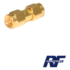 RF INDUSTRIES,LTD RSA-3403-1 – Adaptador RF Tipo Barril / SMA Macho a SMA Macho / Montaje en Línea / Cuerpo Bronce Oro / Aislante Teflón