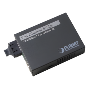 PLANET FT-802S15 – Convertidor de medios 100 Mbps UTP/fibra óptica Mono-Modo hasta 15 Km, conector SC