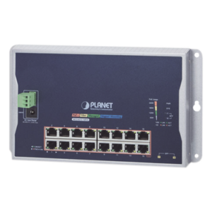 PLANET WGS-4215-16P2S – Switch Industrial Administrable Capa 2 de Pared / 16 Puertos PoE 802.3at Gigabit / 2 Puertos SFP / IP40 / -10 a 60 °C / 240W