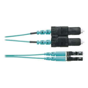 PANDUIT FX2ERLNSNSNM001 – Jumper de Fibra Óptica / Multimodo OM3 50/125 / LC-SC Dúplex / OFNR Riser / Aqua / 1 m (3.28 ft)
