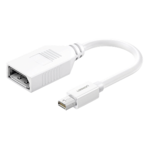 UGREEN 10445 – Adaptador Mini DisplayPort Macho a DisplayPort Hembra / Thunderbolt 2 / DP 1.2 / 4K@60Hz / 15 cm (0.49 ft) / Blanco