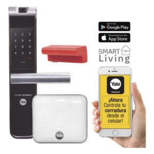 YALE-ASSA ABLOY MX89367 – Kit Cerradura Electrónica Inteligente / Apertura por Código, Biometría y Smartphone / 100 Huellas y 100 PINs / Puertas 35-90 mm / Cierre Automático / Wi-Fi