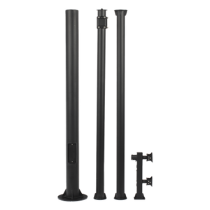 SYSCOM VIDEO XGA-POLE-6MS – Poste Seccionado para Videovigilancia / 6 m (19.7 ft) / 3 Secciones / Base 140 mm / Espesor 3 mm / Brazo PTZ 500 mm / IP con Sellos / Color Negro