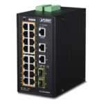 PLANET IGS-20160HPT – Switch Industrial Administrable / 16 Puertos PoE+ Gigabit / 2 Puertos Gigabit / 2 Puertos SFP / IP30 / -40 a 75°C