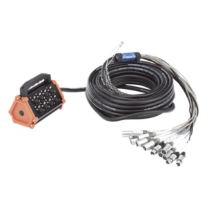SEETRONIC CSBT1204L20M – Stagebox Multipin / 12 Hembras + 4 Machos XLR / Cable 30 m (98.4 ft) / Contactos Plata / 20 A 250 V CA / Carcasa Cromada Perlada