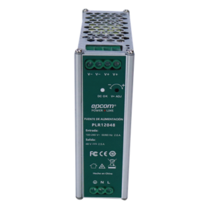 EPCOM POWERLINE PLR-120-48 – Fuente Industrial DIN Rail / 48 VCC / 2.5 A / 120 W / Entrada 100-240 VCA / -20°C a 70°C / 4.72 x 1.68 x 5.08 in