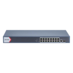 HIKVISION DS-3E1518P-EI – Switch PoE+ Administrable / 16 Puertos Gigabit / 1 Puerto Uplink Gigabit / 1 Puerto SFP / 230 W / Alcance Extendido 300 m (984.3 ft)