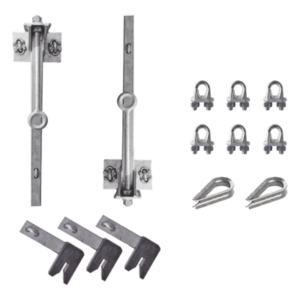 SYSCOM TOWERS KIT-LV60 – Sistema de Línea de Vida / Torres hasta 60 m (196.9 ft) / Acero Galvanizado por Inmersión en Caliente / Cable 3/8' 62 m (203.4 ft) / ISO 9000 / NOM-009-STP-2011