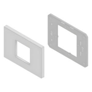 IBERNEX NX0068LT – Embellecedor para Caja Americana / ABS Antimicrobiano / Blanco con Efecto de Contraste / 84x120x8.5 mm / Colocación sin Herramientas