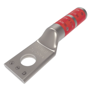 HUBBELL BURNDY HUB-YA8-CTC-14 – Zapata Terminal de Compresión / Tornillo 1/4" / Calibre 8-6 AWG / Barril Largo / 35 kV / 1.69 in (5.54 ft equivalente en pies no aplica - mantener en pulgadas) / 43 mm