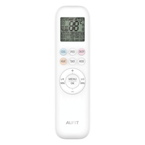 AUFIT L201E – Control remoto para minisplit / 27 teclas / 3.0 V / 170x52x18 mm / 0°C a 40°C