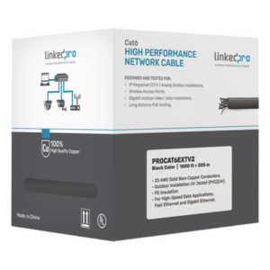 LINKEDPRO BY EPCOM PRO-CAT-6-EXT-V2 – Bobina de Cable / Cat6+ / 23 AWG / 305 m (1000 ft) / FTP / Exterior UV / CMX / UL