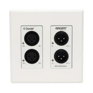 EPCOM PROAUDIO EPPWPD22XLR – Extensor de Audio / Conversión XLR a Dante® / 2 Entradas y 2 Salidas / Phantom Power 48V / PoE / Latencia 1-5 ms / Rango Dinámico >90 dB