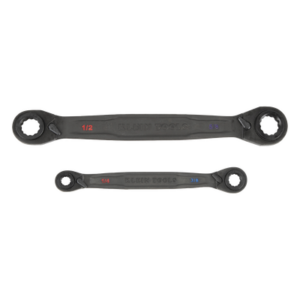 KLEIN TOOLS 68216 – Juego de Llaves Estriadas de Matraca 4 en 1 / 8 Medidas Inglesas / Mecanismo de 90 Dientes / Ángulo de Recuperación 30° / Mango Ergonómico de Acero Forjado