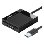 UGREEN 30333 – Lector de Tarjetas USB-A 3.0 / 4 en 1 / CompactFlash / SD / MemoryStick / TransFlash / 5 Gbps / Hasta 2 TB / Cable 15 cm