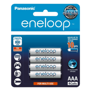 PANASONIC BK4MCCE4BT6 – Batería Recargable AAA / Ni-MH 800 mAh / 1.2V / 2100 Ciclos / Baja Autodescarga 10 Años