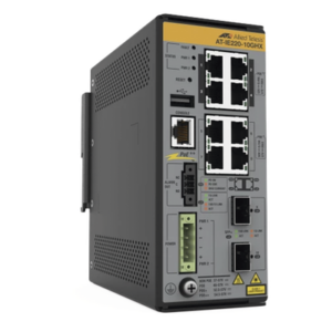 ALLIED TELESIS AT-IE220-10GHX-980 – Switch Industrial Ethernet / 8 Puertos PoE++ Gigabit / 2 Puertos SFP+ 10G / Layer 2+ / -40°C a 75°C / Sin Ventilador