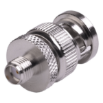 RF INDUSTRIES,LTD RSA-3476 – Adaptador Coaxial en Línea / SMA Hembra a BNC Macho / Cuerpo Bronce Niquelado / Contacto Oro / Aislante Teflón
