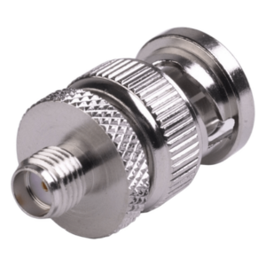 RF INDUSTRIES,LTD RSA-3476 – Adaptador Coaxial en Línea / SMA Hembra a BNC Macho / Cuerpo Bronce Niquelado / Contacto Oro / Aislante Teflón