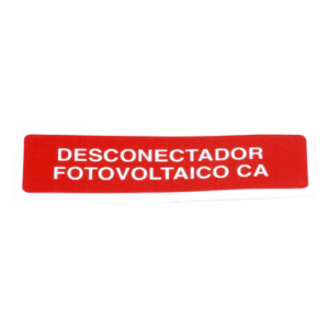 PVLDISCONNECTOR/20 – Etiqueta de Desconectador Fotovoltaico / Vinil Adhesivo Mate / Paquete 20 Unidades / Resistente a Clima Extremo