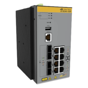 ALLIED TELESIS AT-IE340-12GP-80 – Switch Industrial PoE+ Capa 3 / 8 Puertos Gigabit PoE+ / 4 SFP / Recuperación <50 ms / -40°C a 75°C