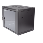HIKVISION DS-XS6409-S/B – Gabinete de Montaje en Pared y Piso / 9 Unidades de Rack / 19 Pulgadas / Cristal Templado / Carga 40 kg / 600 x 501 x 450 mm