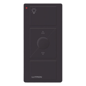 LUTRON ELECTRONICS PJ23BRLGBLL01 – Control Inalámbrico de Iluminación / 3 Botones con Subir y Bajar / Alcance 18 m (59.1 ft) / RF 431-437 MHz / Batería 10 Años / Negro Brillante