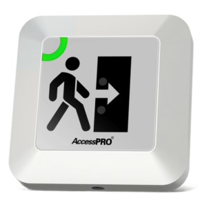 ACCESSPRO ACCESSK4DTR – Botón de Salida Sin Contacto / Detección Ajustable 4 a 15 cm / Temporizador 0-30 s / RF 433 MHz / Montaje Superficial / Voltaje Dual 12/24 VCC