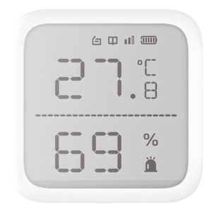 HIKVISION DS-PDTPH-E-WB(B) – Sensor Inalámbrico de Temperatura y Humedad / Rango -35°C a 99°C / Alcance 800 m (2624.7 ft) / Cifrado AES-128 / Diseño Compacto 2.7" / Interior