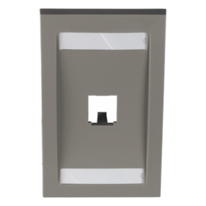PANDUIT CFPE1IGY – Placa de Pared Vertical / 1 Puerto Mini-Com / 69.8 x 114.3 mm / 2.75 x 4.5 pulg. / Color Gris / Perfil Elevado Ejecutivo
