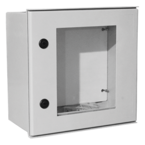 PRECISION PST-4040-20PT – Gabinete de Poliéster IP65 / Puerta Transparente / 400 x 400 x 200 mm / Carga 25 kg / Placa Trasera Incluida