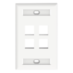 PANDUIT NK4FWHY – Placa de Pared Vertical / 4 Puertos Keystone / 69.8 x 114.3 mm / 2.75 x 4.5 pulg. / Con Etiquetas / Blanco