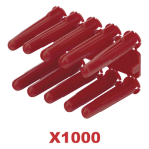 THORSMAN TP-2X-1000 – Taquete de Anclaje Plástico / Doble Expansión Multidireccional / 1/4" / Carga 60 kg / Paquete 1000 Piezas / HDPE Resistente