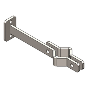 SYSCOM TOWERS SHPRP – Herraje Lateral para Mástil / Acero A36 Galvanizado / 25 cm / Tubo 34-51 mm / Tornillería 5/16
