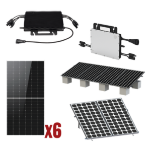 HOYMILES HMS3000KIT1 – Kit Solar Interconexión / 3kW / 220Vca / Microinversores / 6 Paneles 645W / Montaje Completo