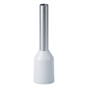 EPCOM POWERLINE E0508 – Conector Ferrule / 22 AWG / 0.5 mm² / Latón Estañado / PVC Blanco / Conductor 8 mm / 25 Piezas