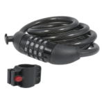 LOCK SYS-15CN – Candado de Cable con Combinación / 4 Pines / 10,000 Códigos / Cable 120 cm (3.9 ft) / Nivel de Seguridad 3 / Acero Trenzado con PVC