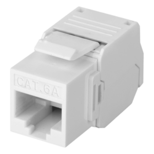 LINKEDPRO BY EPCOM LP-KJ-6A-TTWH – Módulo Jack Keystone / Cat6A / Toolless / U/UTP / 180° / 10 Gbps / Color Blanco