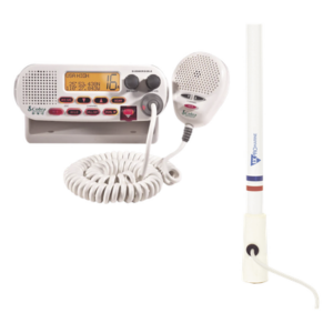 COBRA MRF45D/KIT5206 – Kit de radio marina / 25 W / Antena fibra de vidrio 2.4 m / 7.9 ft / Cable RG-58 4.5 m / 14.8 ft / DSC / Triple cobertura canales