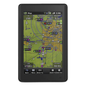 GARMIN 10-01518-00 – Navegador portátil aéreo / Pantalla táctil 5' / Visión 3D / Receptor SBAS/WAAS/GLONASS / Tráfico aéreo en tiempo real / 4 horas batería / 0.245 kg