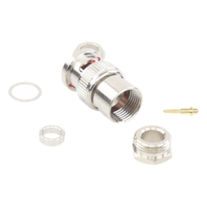 RF INDUSTRIES,LTD RFB-1701-D – Conector BNC Macho / Rosca / RG-59/U / 75 Ohm / Níquel-Oro-Teflón / 14.8 x 24 mm