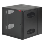 HOFFMAN EWMW242425 – Gabinete de Pared para Rack / 12 UR / 19 Pulgadas / Puerta con Vidrio Templado / 600 mm (23.6 in) Ancho / Ventilación Cruzada / Negro