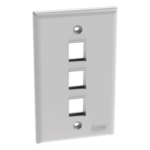 PANDUIT NK3FNWH – Placa de Pared Vertical / 3 Puertos Keystone / ABS / 69.8 x 114.3 mm / 2.75 x 4.5 pulg. / Blanco
