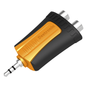 SEETRONIC MMJ3-2RF – Adaptador de Audio / 3.5 mm Estéreo a 2 RCA Hembra / Carcasa de Plástico / Precableado