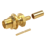 RF INDUSTRIES,LTD RSA-3252-1B – Conector SMA Hembra / Chasis D-Plano / Anillo Plegable RG-174/U / Cuerpo Oro / Aislante Teflón