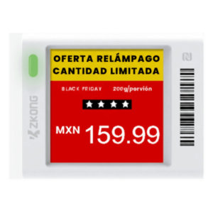 ZKONG ZKC15V – Etiqueta Electrónica de Estantería / Pantalla EPD 1.5" / 152x152 Píxeles / 4 Colores / BLE 5.0 con AES-128 / Autonomía 3 Años / NFC / 180° Visión