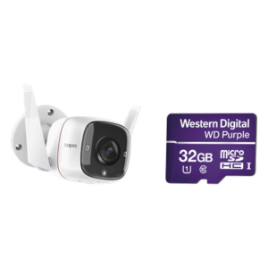 TP-LINK TAPOC310/WD32 – Kit de Cámara IP Wi-Fi / 2 Megapixel / Full HD 1080p / Audio Bidireccional / Detección de Movimiento / Micro SD 32 GB