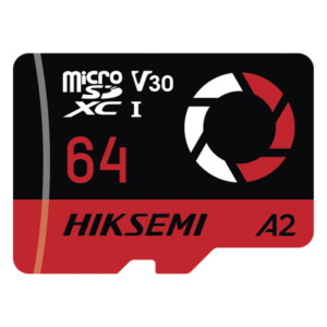 HIKSEMI by HIKVISION HS-TF-E3/64G – Memoria microSDXC / 64 GB / Lectura 180 MB/s / Escritura 150 MB/s / V30 U3 A2 / Resistencia -25°C a 85°C (-13°F a 185°F)