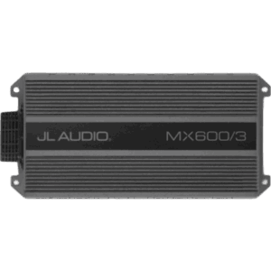 JL AUDIO 10-03326-00 – Amplificador Náutico y para Deportes de Motor / 3 Canales / 600 Vatios / Clase D / IPX7 / 11-15 VDC / Filtros Paso Alto y Paso Bajo / Control de Nivel Remoto Opcional (RBC-1)